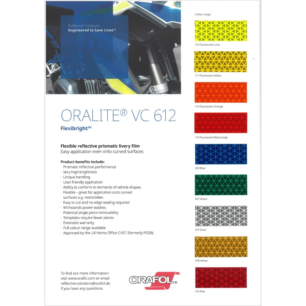 Färgkarta Orafol ORALITE® VC612 Flexibright